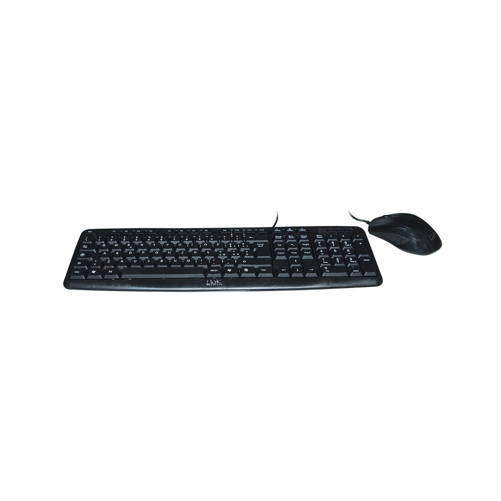 KIT TASTIERA + MOUSE NERA (LKTAST08) CON CAVO USB