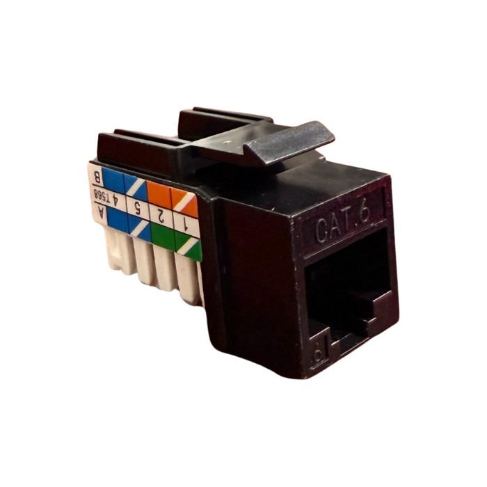 FRUTTO KEYSTONE JACK RJ45 UTP CAT.6 NERO (NW-KU6I-BK)