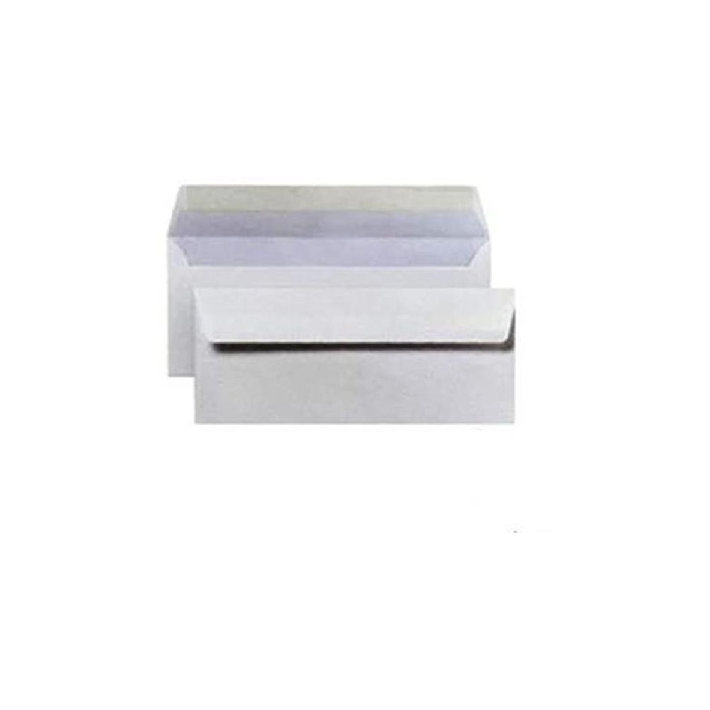 BUSTE BIANCHE 110X230MM S/FINESTRA 90GR + STRIP DA 500PZ