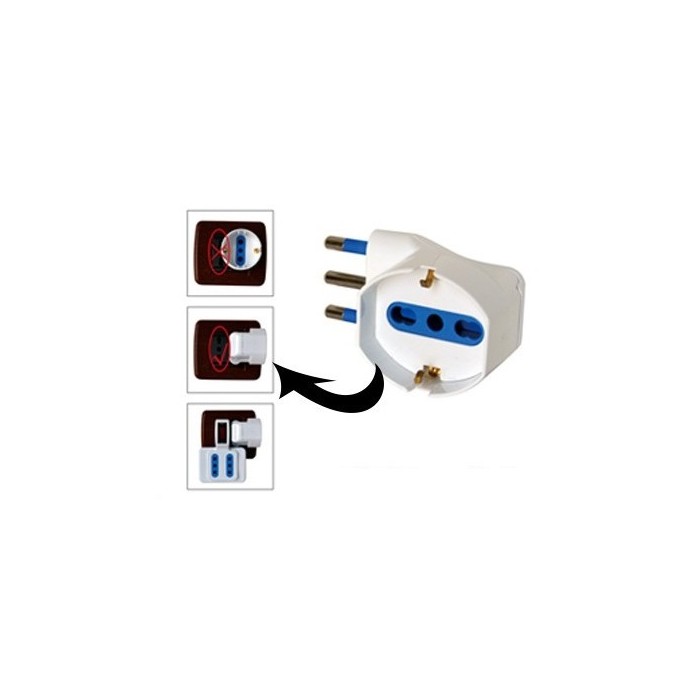 ADATTATORE SPINA 16A SCHUKO 90° SALVASPAZIO