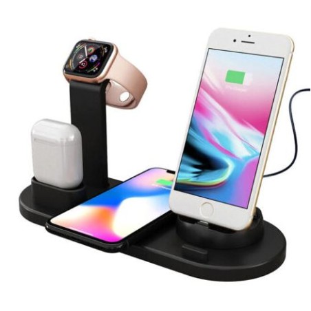 BASE STATION RICARICA SMARTPHONE WIRELESS CHARGING STAND NERO (Q-L023)