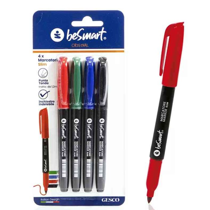 MARCATORE SLIM COLORI ASSORTITI (4 PZ)