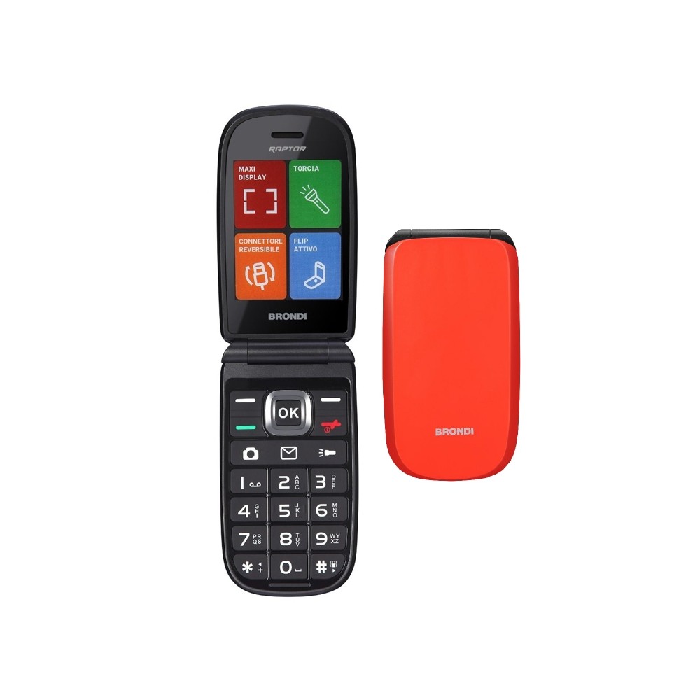 CELLULARE RAPTOR DUAL SIM ARANCIONE (ORANGE METAL)