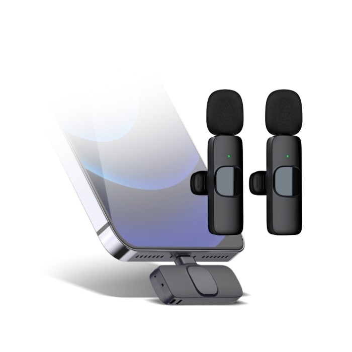 DOPPIO RADIOMICROFONO LIGHTNING PER VLOGGER (VLOG 2LT) ULTRALEGGERI