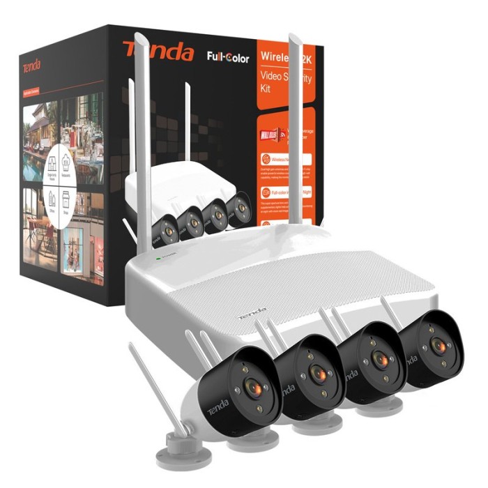 KIT SISTEMA DI SORVEGLIANZA DI SICUREZZA VIDEO HD WIRELESS A 4 CANALI VIDEOCAMERE (K4W-3TC)