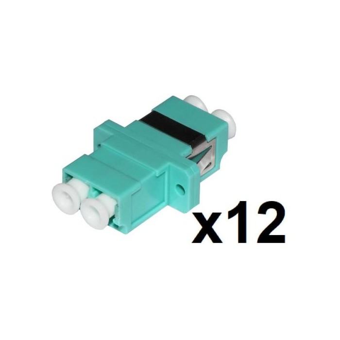 CONFEZIONE 12 ADATTATORI FIBRA OTTICA LC/LC MULTIMODE DUPLEX OM3 (LKLCD312)