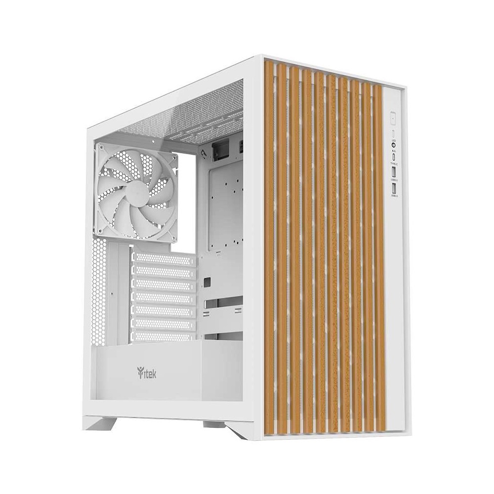CASE GAMING WOODY ITGCAWO28W - NO ALIMENTATORE - FRONTALE IN LEGNO - BIANCO
