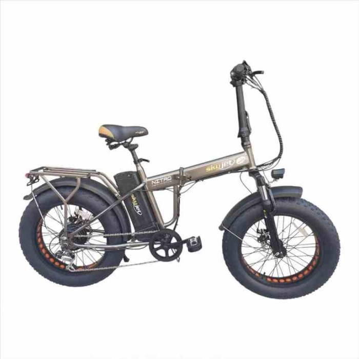 BICI ELETTRICA CON PEDALATA ASSISTITA FAT BIKE SKYJET 20" NITRO - 250W - GRIGIO