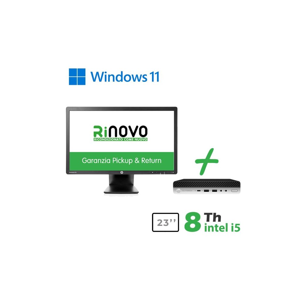 BUNDLE PC MINI HP 600-800 G4/G5 INTEL CORE I5-8GEN. + MONITOR HP 23" E231 (RNBUNDLE44) PICK & RETURN