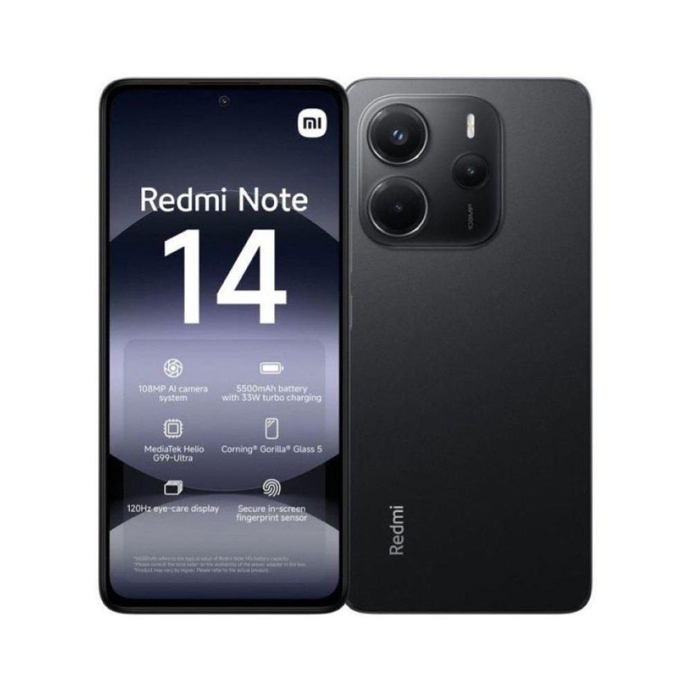 SMARTPHONE REDMI NOTE 14  - 8+256GB MIDNIGHT BLACK NERO 4G DUAL SIM