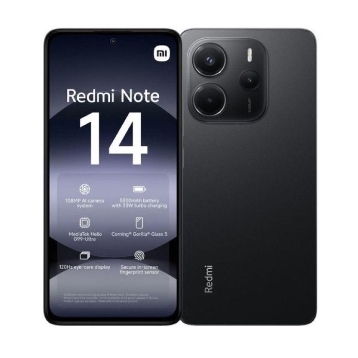 SMARTPHONE REDMI 14 6+128GB MIDNIGHT BLACK NERO 4G DUAL SIM