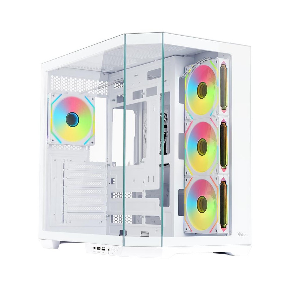 CASE GAMING DARK CAVE AKU - NO ALIMENTATORE - ARGB FAN - BIANCO (ITGCADCAKW)