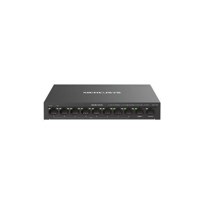 SWITCH RETE 8 PORTE 10/100 + 2 PORTE GIGABIT MS110CP POE+