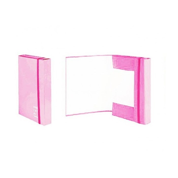 CARTELLA CON ELASTICO 3 LEMBI DORSO ROSA 3CM