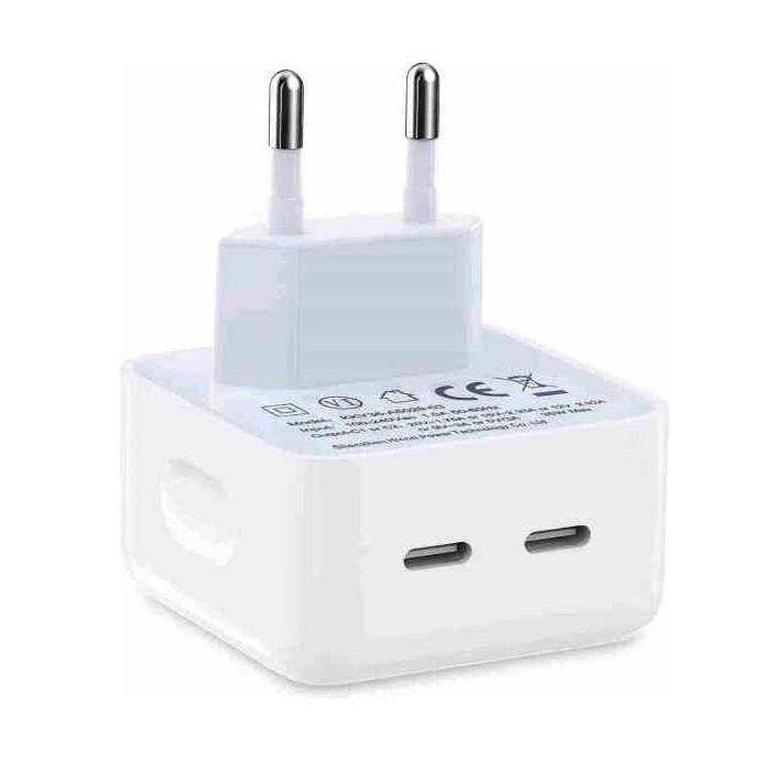CARICABATTERIE PD 35W CON DOPPIA PORTA USB-C / TYPE-C