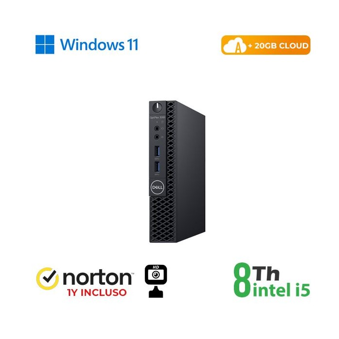 PC DELL OPTIPLEX 3060-5060M MINI INTEL CORE I5-8 GEN. 8GB 256GB SSD WINDOWS 11 PRO - RICONDIZIONATO - GAR. 12 MESI (RN45522381)