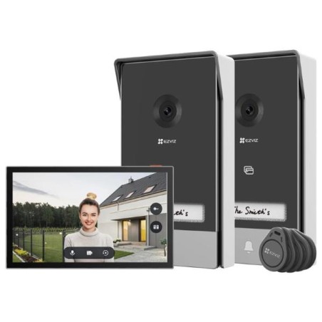 VIDEOCITOFONO SMART HP7 2-ENTRY KIT - 2K SCHERMO TOUCH 7" - CONTROLLO REMOTO - RILEVAMENTO MOVIMENTO - AUDIO BIDIREZIONALE - (EZ