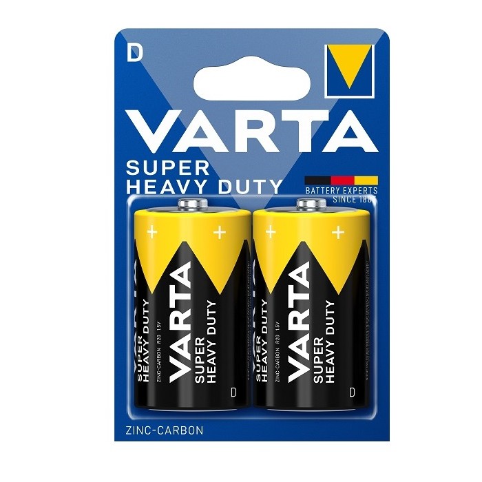 BATTERIE ZINCO SUPER HEAVY DUTY TORCIA D 1.5V 2PZ