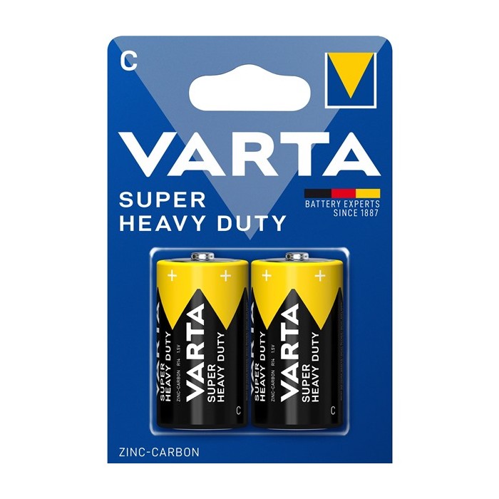 BATTERIE ZINCO SUPER HEAVY DUTY MEZZA TORCIA R14 C 1.5V 2PZ