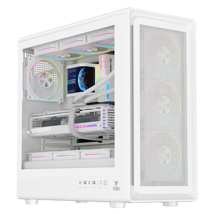 CASE GAMING TOWER MESHCORE 36W - NO ALIMENTATORE - ARGB FAN - BIANCO (ITGCAMC36W)