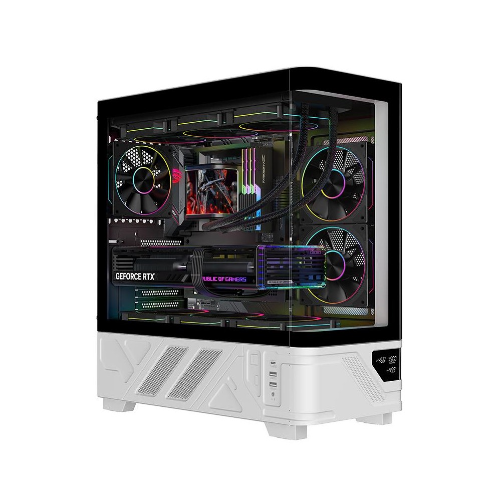 CASE GAMING TOWER NETRON CURVED - NO ALIMENTATORE - ARGB FAN - NERO/BIANCO (ITGCANTC01)