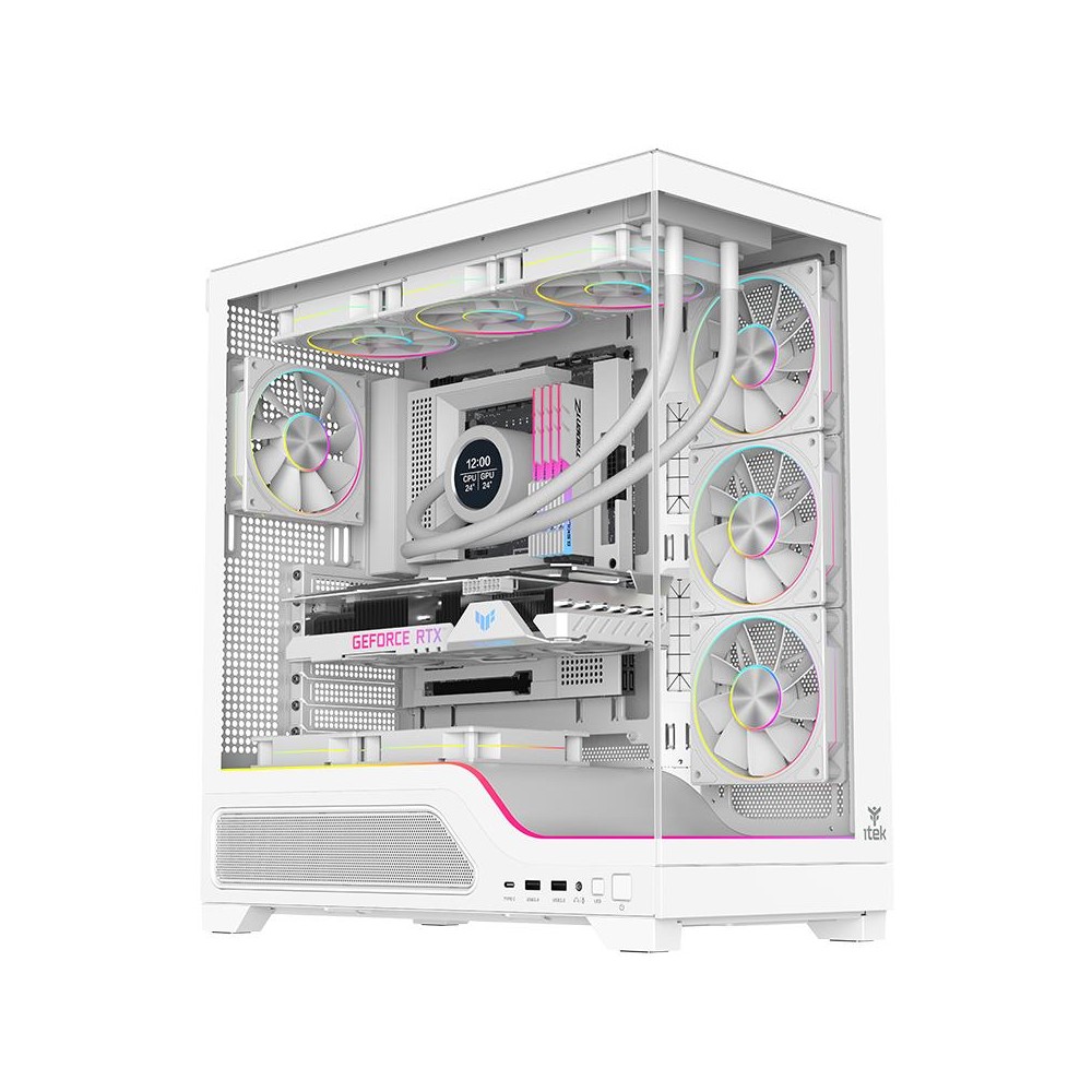 CASE GAMING TOWER SHOWBUI 82W - NO ALIMENTATORE - ARGB FAN - BIANCO (ITGCASBW82W)