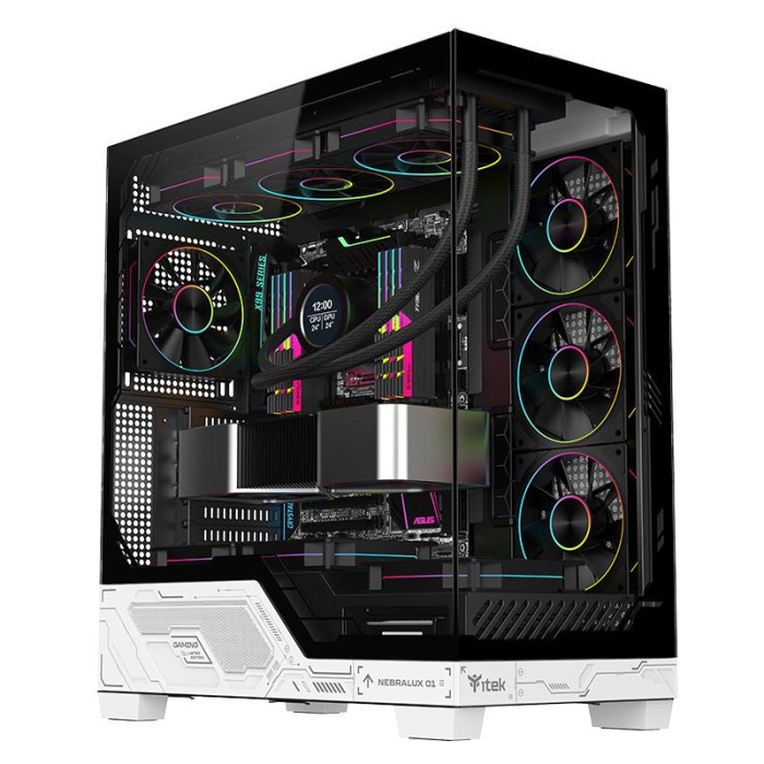 CASE GAMING TOWER NEBRALUX 01 - NO ALIMENTATORE - ARGB FAN - NERO/BIANCO (ITGCANL01)