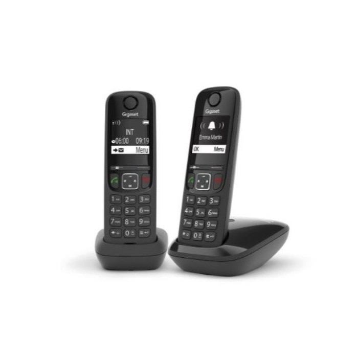 TELEFONO CORDLESS GIGASET AS690A DUO NERO SEGRETERIA (L36852-H2836-K101)