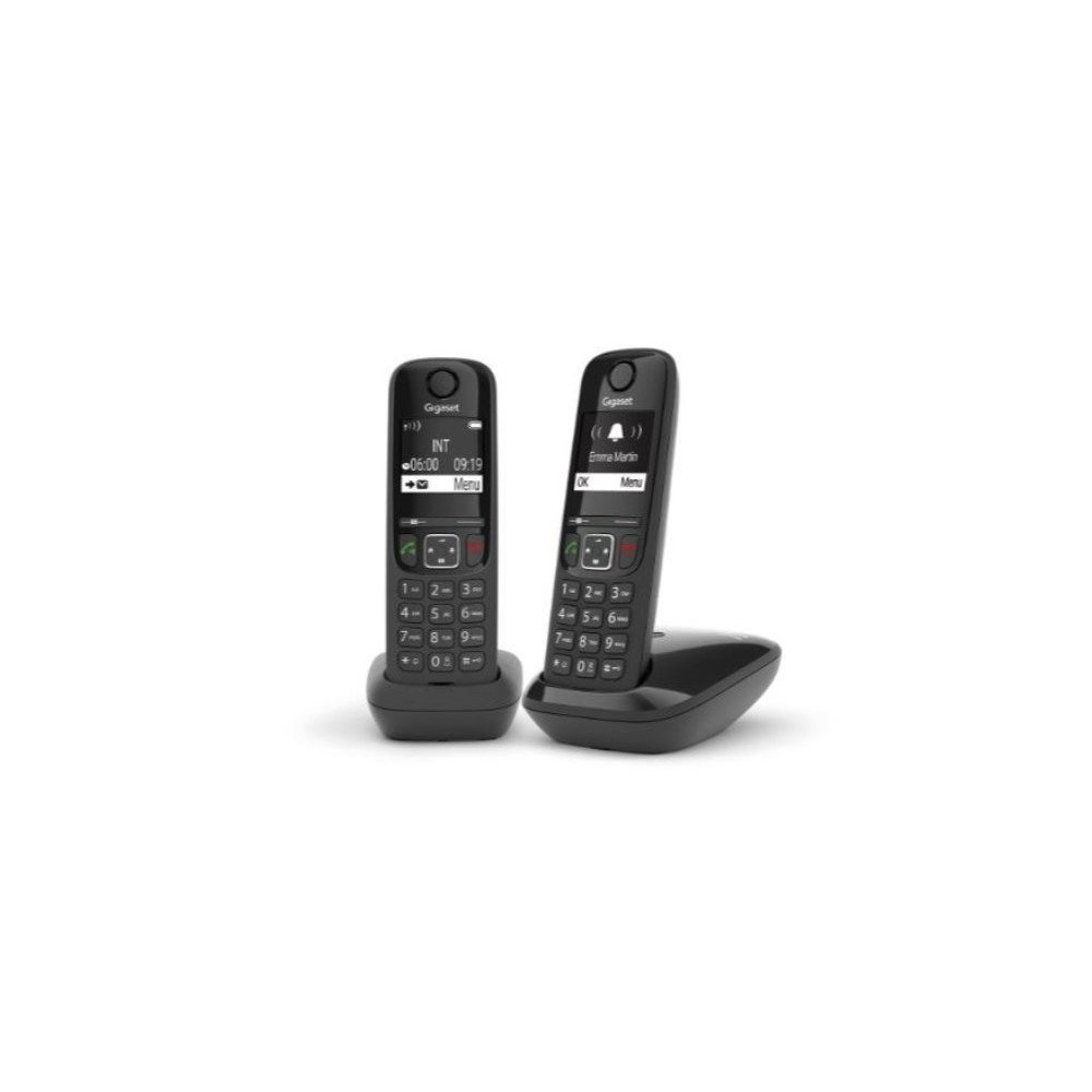 TELEFONO CORDLESS GIGASET AS690A DUO NERO SEGRETERIA (L36852-H2836-K101)