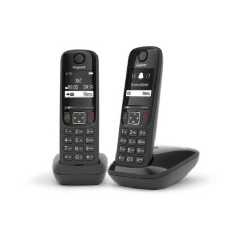 TELEFONO CORDLESS GIGASET AS690A DUO NERO SEGRETERIA (L36852-H2836-K101)