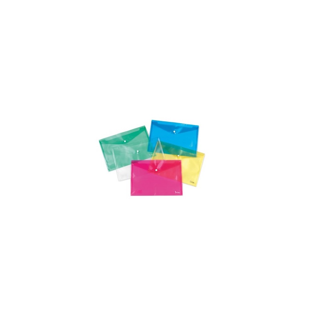 BUSTE PORTADOCUMENTI A4 CON BOTTONE - 5PZ - TRASPARENTI (7019TR)