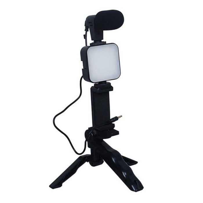 KIT VLOGGING CAMERA - SUPPORTO VIDEO SMARTPHONE PORTATILE CON LUCE LED (S12)