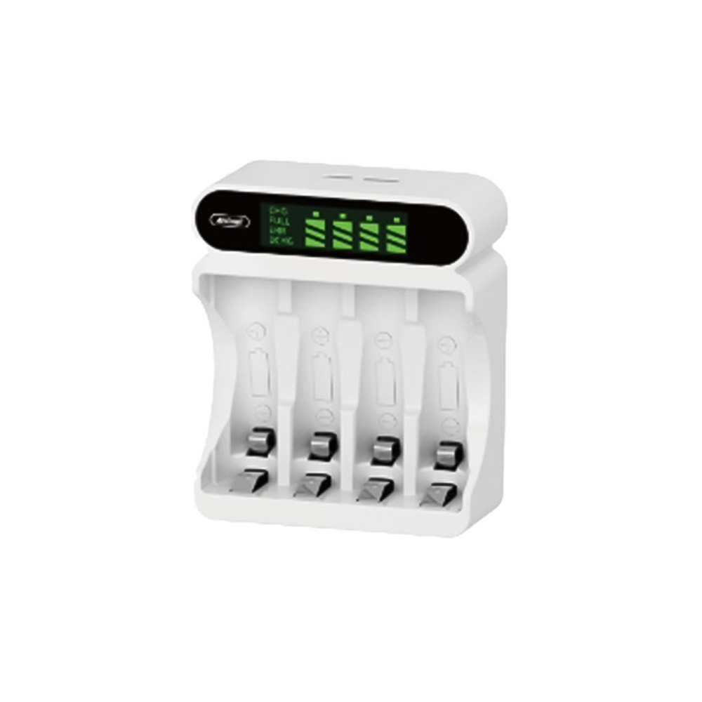 CARICABATTERIE SMART LCD CHARGER PER 4 PILE AA/AAA - MICRO USB/TYPE-C (Q-CD48)