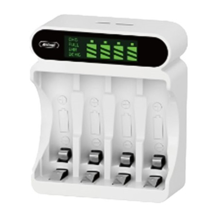 CARICABATTERIE SMART LCD CHARGER PER 4 PILE AA/AAA - MICRO USB/TYPE-C (Q-CD48)