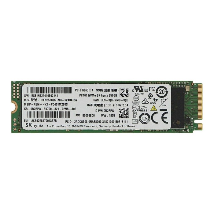 HARD DISK SSD 256GB 2280 NVME M.2 (SSS0L24816)