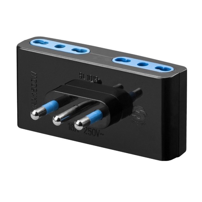 ADATTATORE SPINA ITALIANA 16A TRIPOLARE - 4 PRESE TRIPOLARI MISTE 10/16A (W10250)