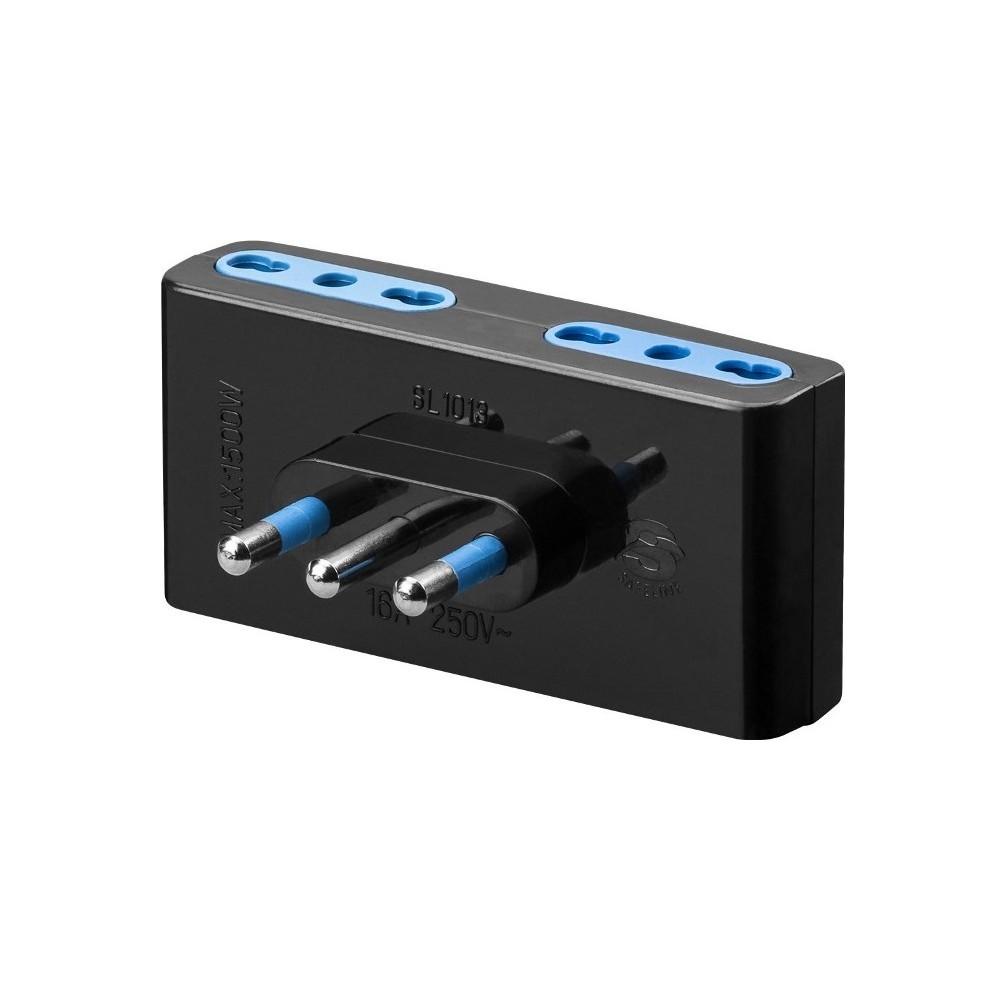 ADATTATORE SPINA ITALIANA 16A TRIPOLARE - 4 PRESE TRIPOLARI MISTE 10/16A (W10250)