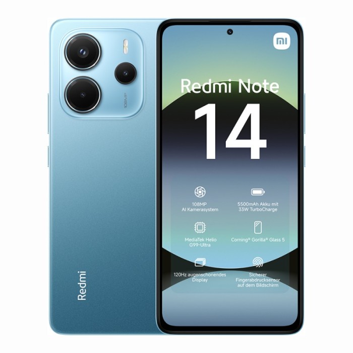SMARTPHONE REDMI NOTE 14 - 8+256GB OCEAN BLUE 4G DUAL SIM EU