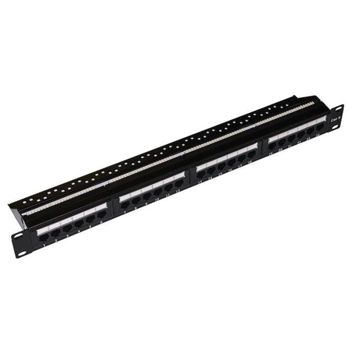 PANNELLO PATCH 19" NON SCHERMATO UTP 24 PORTE 8 POLI RJ45 PER RETI CAT.6 NERO (LKP624U)