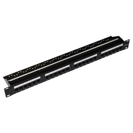 PANNELLO PATCH 19" NON SCHERMATO UTP 24 PORTE 8 POLI RJ45 PER RETI CAT.6 NERO (LKP624U)
