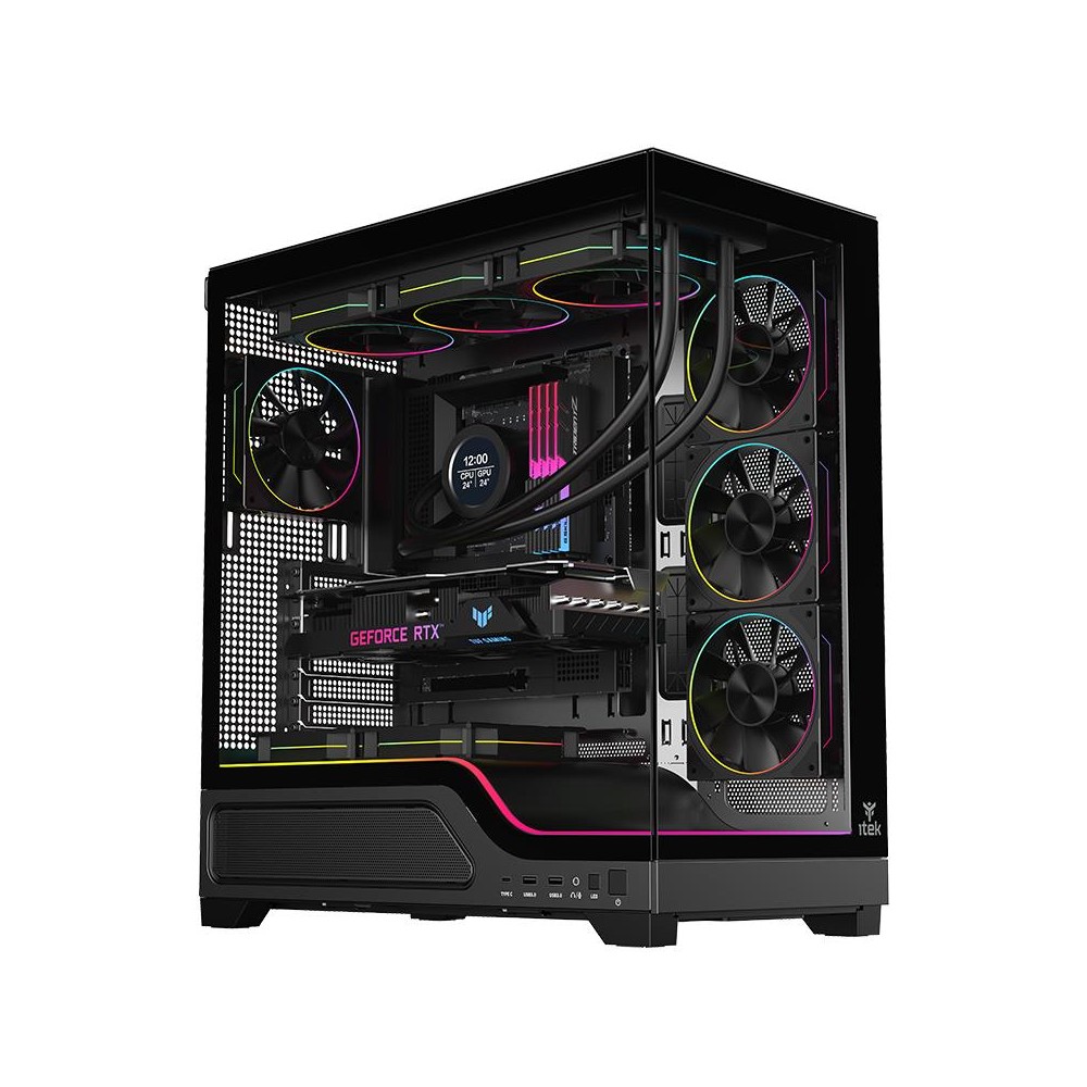 CASE GAMING TOWER SHOWBUI 82W - NO ALIMENTATORE - ARGB FAN - NERO (ITGCASBW82B)