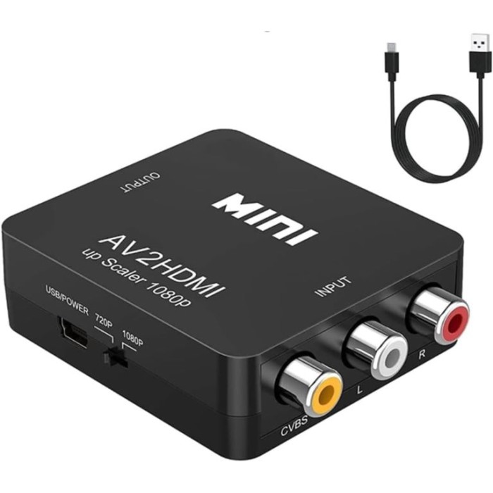 CONVERTITORE DA RCA A HDMI 1080P MINI AV A HDMI COMPOSITO CVBS (AV2HDMI)
