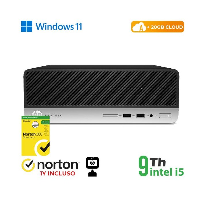 PC HP 400-600 G5 SFF INTEL CORE I5-9X00 8GB 256GB SSD WINDOWS 11 PRO + NORTON - RICONDIZIONATO (RN64522381)