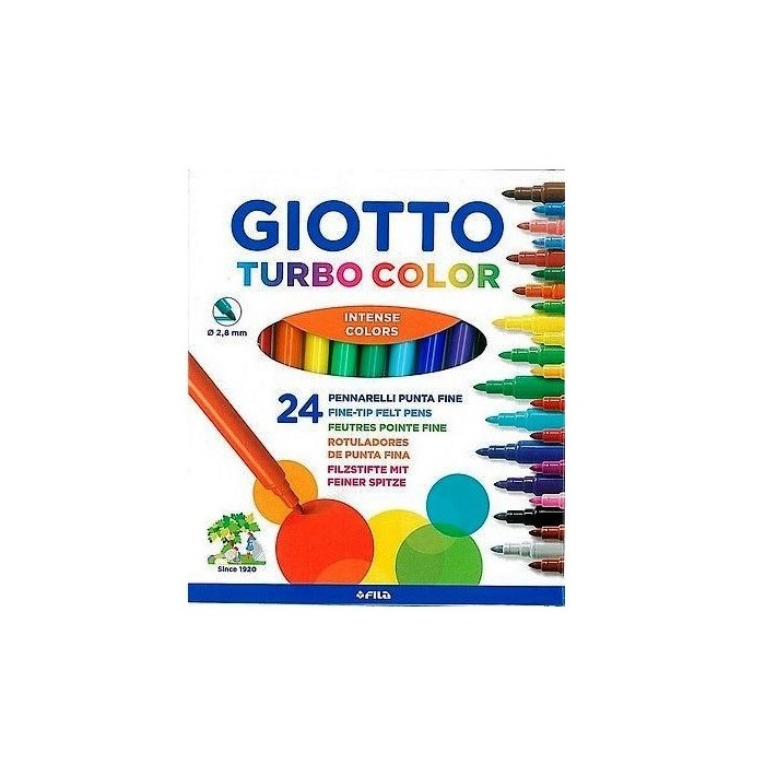 PENNARELLI GIOTTO TURBOCOLOR COLORI ASSORTITI - 24 PEZZI