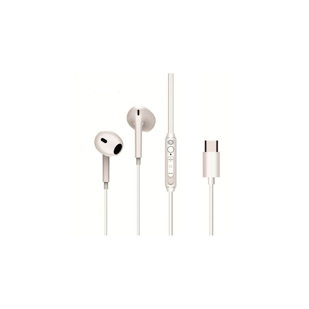AURICOLARI BRENDAN02W IN-EAR CON CONNETTORE TIPO C - BIANCO