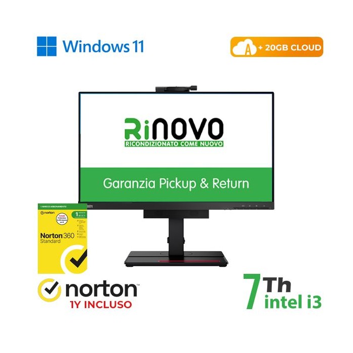 PC LENOVO TINY IN ONE M710Q INTEL CORE I3-7GEN. 8/256GB + NORTON ANTIVIRUS + 20 GB CLOUD (RN89422312)