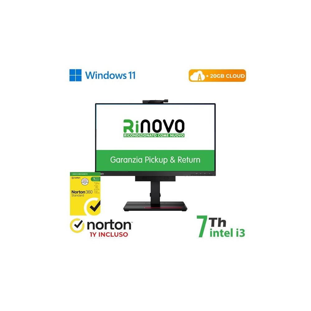 PC LENOVO TINY IN ONE M710Q INTEL CORE I3-7GEN. 8/256GB + NORTON ANTIVIRUS + 20 GB CLOUD (RN89422312)