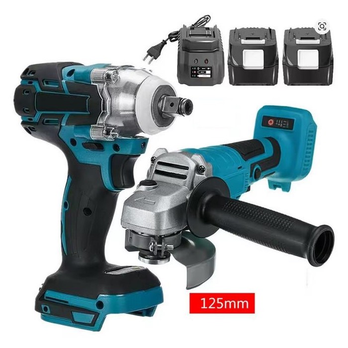 KIT AVVITATORE AD IMPULSO SVITABULLONI + SMERIGLATRICE ANGOLARE - 2 BATTERIE 18V - SET COMPLETO (NL-5825)