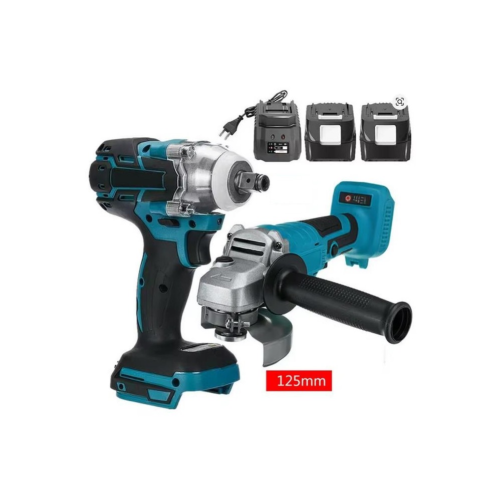 KIT AVVITATORE AD IMPULSO SVITABULLONI + SMERIGLATRICE ANGOLARE - 2 BATTERIE 18V - SET COMPLETO (NL-5825)