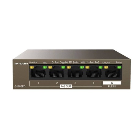 SWITCH 5 PORTE GIGABIT PD - 4 PORTE POE OUT - 1 PORTA POE IN (G1105PD)